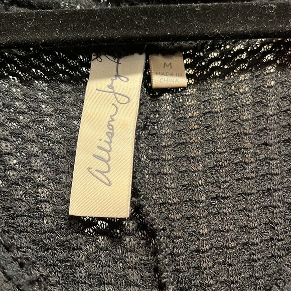 Allison Joy black waffle knit button down - Picture 3 of 4